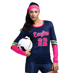 Tùy Chỉnh Bán Buôn Thiết Kế Kid Đồng Phục Thể Thao Thăng hoa Cạnh Tranh Spandex In Phụ Nữ Bóng Chuyền Đồng Phục Jersey - Product Image 2
