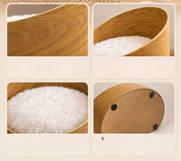 Maison et lit pour chat en bois, Nid pour animaux de compagnie de style nordique minimaliste, Fournitures créatives pour animaux de compagnie d'intérieur, Personnalisable