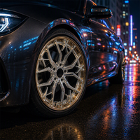 Jantes en alliage forgé sur mesure bicolores dorées polies à 5 branches en Y de 19, 20, 21, 22 pouces 5x112 5x120 5x130 pour BMW M3 M4 Mercedes Classe C Classe E