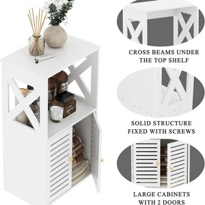 Bathroom Storage Cabinet 60X70cm 3 Layers Freestanding With Doors For Toilet Toiletries Organization - Product Image 3
