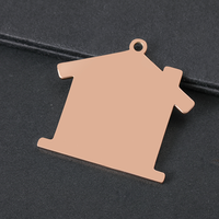 Pendentif Ywyougang en forme de maison vierge, en acier inoxydable, personnalisable par gravure, pour accessoires de bijoux faits main DIY