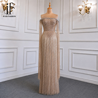 Robe de soirée longue à sequins et franges, épaules dénudées, sur mesure pour femme, fabricant OEM à marque privée