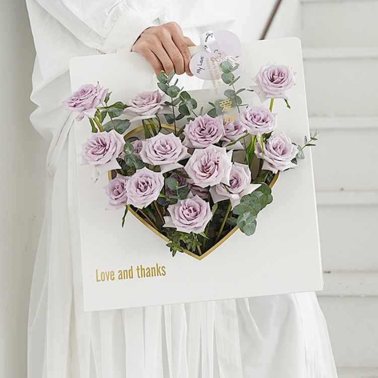 Коробка для тортов, цветов в форме сердца, акриловая Подарочная коробка с панорамными цветами, прозрачная коробка для упаковки розового букета