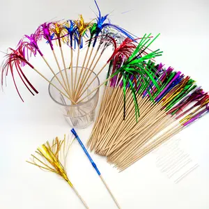 Harmony Cocktail Drinks Sticks Cake Foil Frill Picks Cupcake Topper Toothpicks Party Decoration Fireworks Stick Party Props