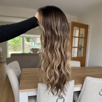 Perruque Lace Frontale en Cheveux Humains Européens Premium, Ligne de Cheveux Naturelle, Mèches Blondes, Dentelle Transparente, pour Femmes Blanches