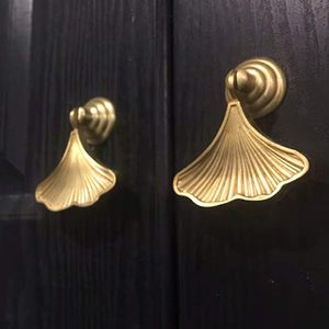 Geenite Furniture Knob Handles Golden Drop Pendant <b>Pull</b> Handle Fashion Ginkgo Leaf Shape Dresser Knobs For Kitchen Bathroom Cabi - Product Image 4