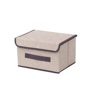 Fabric Foldable <b>Storage</b> <b>Box</b> With Lid Rectangle Beige Green Gray For Clothes Wardrobe Organization - Product Image 5