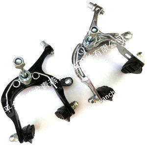 Ensemble de freins à étrier pour vélo, en aluminium forgé, frein avant à câble, finition noire et argentée, levier à 2 doigts - Product Image 2