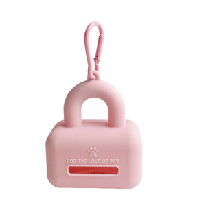 Distributeur de sacs à déjections canines carré en silicone, tons pastel, avec mousqueton et étiquette personnalisée, pour la promenade quotidienne - Product Image 6