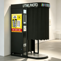 Cabina de Fotos Todo en Uno, Máquina Expendedora con Impresora, Software, Logotipo, Carcasa, Control Remoto, Proveedor de Alta Tecnología