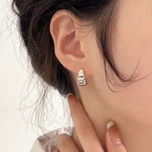 S925 Sterling <b>Silver</b> <b>Stud</b> Earrings Gold C Shape Minimalist Fashion Everyday Wear - Product Image 4