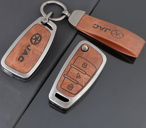 플립 폴딩 아연 합금 가죽 자동차 키 케이스 커버 쉘 Jac <span class=keywords><strong>Js2</strong></span> s2 S3 S5 S7 T40 T50 Sei 3 2019 2021 A5 R3 자동차 액세서리 - Product Image 6