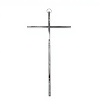 Décoration murale en alliage de zinc plaqué argent de haute qualité, croix religieuse chrétienne, ornement funéraire