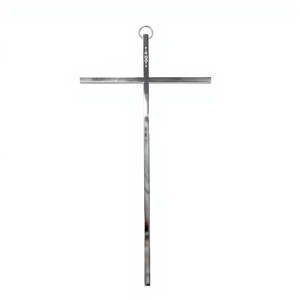 Décoration murale en alliage de zinc plaqué argent, croix religieuse chrétienne, <span class=keywords><strong>ornement</strong></span> <span class=keywords><strong>funéraire</strong></span> - Product Image 1