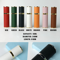 Emballage cosmétique vide, flacon roll-on avec bille en verre borosilicate et revêtement en cuir pour parfum et huile essentielle diffuseur