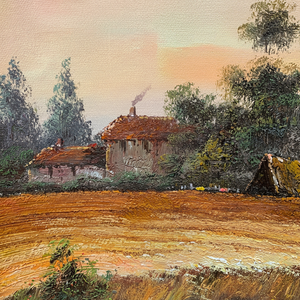 Dipinti a Olio 100% Fatti a Mano 20x24 Pollici, Arte Classica di Paesaggi Campali, Decorazione Murale per Casa su Supporto di Carta Stampata - Product Image 1