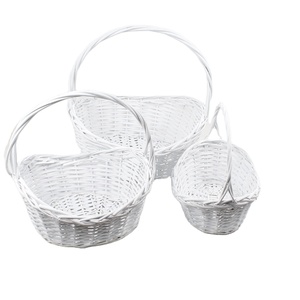 New Wicker Rỗng Món Quà Màu Trắng Hamper Giỏ Với Trang Trí Ý Tưởng Trong Số Lượng Lớn Tre Với Xử Lý Với Apple Mặt Hàng Giỏ Trái Cây - Product Image 3