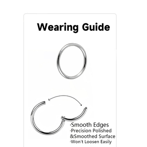 G23 Titanlegierung Eloxierte Mehrfarbige Piercing-Schmuckstücke Nahtlose Ringe für Ohren Septum-Ringe Punk-Stil Gemischte Chargen Unterstützt - Product Image 3