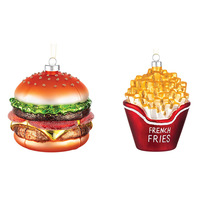 <strong>Best</strong> <strong>Selling</strong> <strong>Christmas</strong> Ball Burgers and Fries Glass <strong>Ornaments</strong> for <strong>Christmas</strong> Tree Decorations and Festival Home Decoration