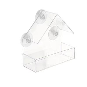 Comedero para Pájaros <span class=keywords><strong>Silvestres</strong></span> de Acrílico Transparente con Ventosa para Colgar en Ventanas, Comedero y <span class=keywords><strong>Bebedero</strong></span> para Pájaros - Product Image 5