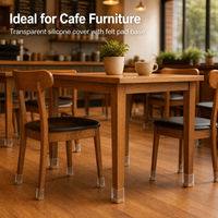 Protège-pieds carrés transparents et durables pour meubles, avec protections en feutre de silicone anti-rayures, antidérapants et silencieux pour tables