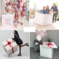 8295 coffrets cadeaux blancs extra larges de style élégant avec des rubans rouges pour un grand cadeau coffrets cadeaux surprise d'anniversaire durables grands