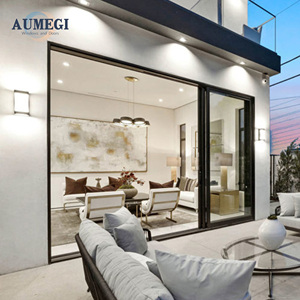 AUMEGI veranda kapılar slayt dört parça dört Panel sürgülü kapılar balkon veranda su geçirmez sürme kapı