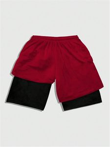 Short gothique 2 en 1 pour homme Short de basket-ball en maille Streetwear avec doublure - Product Image 2