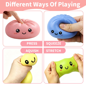 5.5cm Popular Colorful Squeeze Bun, 5.5cm Cute Cartoon Design, Fun Stress Relief Fidget Toy Including Mini <b>Steamer</b> - Product Image 2