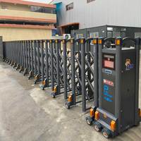 Vente directe d'usine, portail coulissant automatique en aluminium rétractable électrique pour usage industriel et en entrepôt