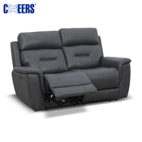 MANWAH CHEERS Hot 321 Ensemble de canapés inclinables électriques en cuir véritable avec table rabattable et chargeur sans fil pour salon