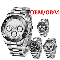 Jam Tangan Pria Mewah Bahan Stainless Steel Seiko Quartz Movement Kristal Safir Dial 20mm Fungsi Stopwatch Tersedia Versi ODM/OEM