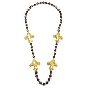 Venta al por mayor 42 "collar con cuatro 3,5" negro y oro flor <span class=keywords><strong>de</strong></span> <span class=keywords><strong>lis</strong></span> (cada uno) - Product Image 2