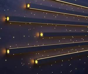 Panneau mural à effet étoile 3D DIY décoratif TV fond mural WPC Grille <span class=keywords><strong>PVC</strong></span> Bardage rainure Panneau mural - Product Image 6