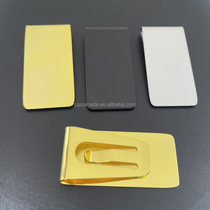 個人彫刻マットブラックメンズウォレットマネークリップカスタムロゴステンレススチールマネークリップ - Product Image 5