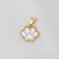 YEHHY Aksesori Liontin DIY Berbentuk Jejak Kaki Unik dengan Cangkang Alami, Aksesori Liontin Kalung Cakar Kucing Anjing Beruang yang Lucu