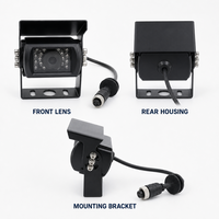 Caméra de recul noire étanche pour voiture, camion, bus, fourgonnette avec vue à 120-170 degrés, vision nocturne, capteur G et support de lignes de stationnement