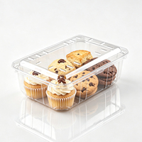 Boîte à dessert jetable transparente en PET pour cupcakes, macarons, scones, muffins, biscuits, pâtisserie, vente au détail, épicerie, traiteur, supermarché, vente en gros, OEM