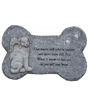 Pet Memorial Stone, Garden Dog Memorial Painted Polystone Stepping Stone and Wall Plaque