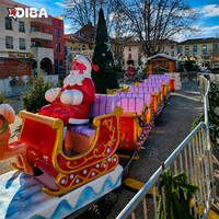 Manèges de divertissement : Grand train sur rail, train de Noël du Père Noël, train extérieur sur rail pour parcs urbains et familiaux