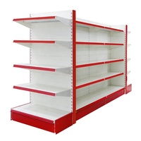 Matériel En Acier Laminé À froid Double face Caractéristique Gondole Étagère de Magasin De Fournitures De Beauté