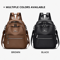 Sac à dos pour femme en cuir PU avec poches avant à double fermeture éclair et poignée supérieure, vente en gros OEM ODM, lot de 10 pièces