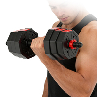 Équipement de fitness pour la salle de sport, ensemble d'haltères en béton réglables multifonctions de 20 kg pour l'exercice des bras