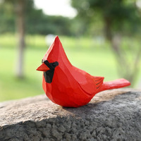 Décoration rustique en bois, série d'oiseaux 'Fat Chirp', simulation de montagne, artisanat en bois pur, décorations de bureau mignonnes