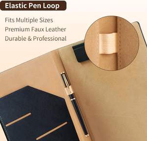 Portablocco Pieghevole a 360° con Clip Magnetica Non Marcante, Passante Elastico per Penna, Porta Documenti <span class=keywords><strong>A4</strong></span>/Letter, per Ufficio e Business, Cina - Product Image 3