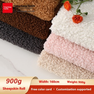 900g Shepherd Roll Toy 100% Polyester Respirant Trame Tricoté Tissu Teint Uni Grand Teddy pour Usage Domestique des Femmes - Product Image 2