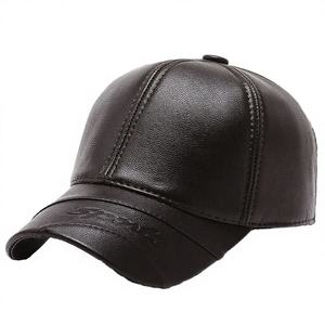 Wholesale Unisex PU Leather 6-Panel Baseball <b>Cap</b> <b>Winter</b> Hat Common Fabric Outdoor Fashion Adult - Product Image 2