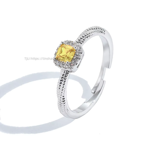 Sugar Cube <b>Ring</b> Opening Zircon Ladies <b>Ring</b> Hip Hop Personality Jewelry - Product Image 5