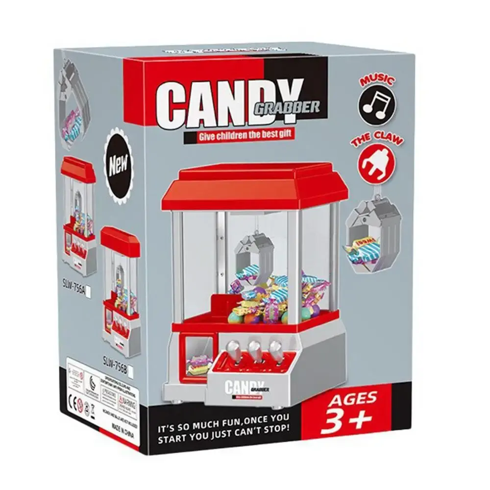Mini Pluche Klauw Kraan Machine Arcade Speelgoed Grijper Machine Voor Kinderen Elektronische Snoep Dispenser Met Geluid & 24 Game