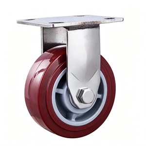 Stainless Steel Iron Nylon Rubber 125mm Polyurethane Swivel Caster Wheel Top Lock Brake 250kg Capacity Food Grade Durable - Product Image 2